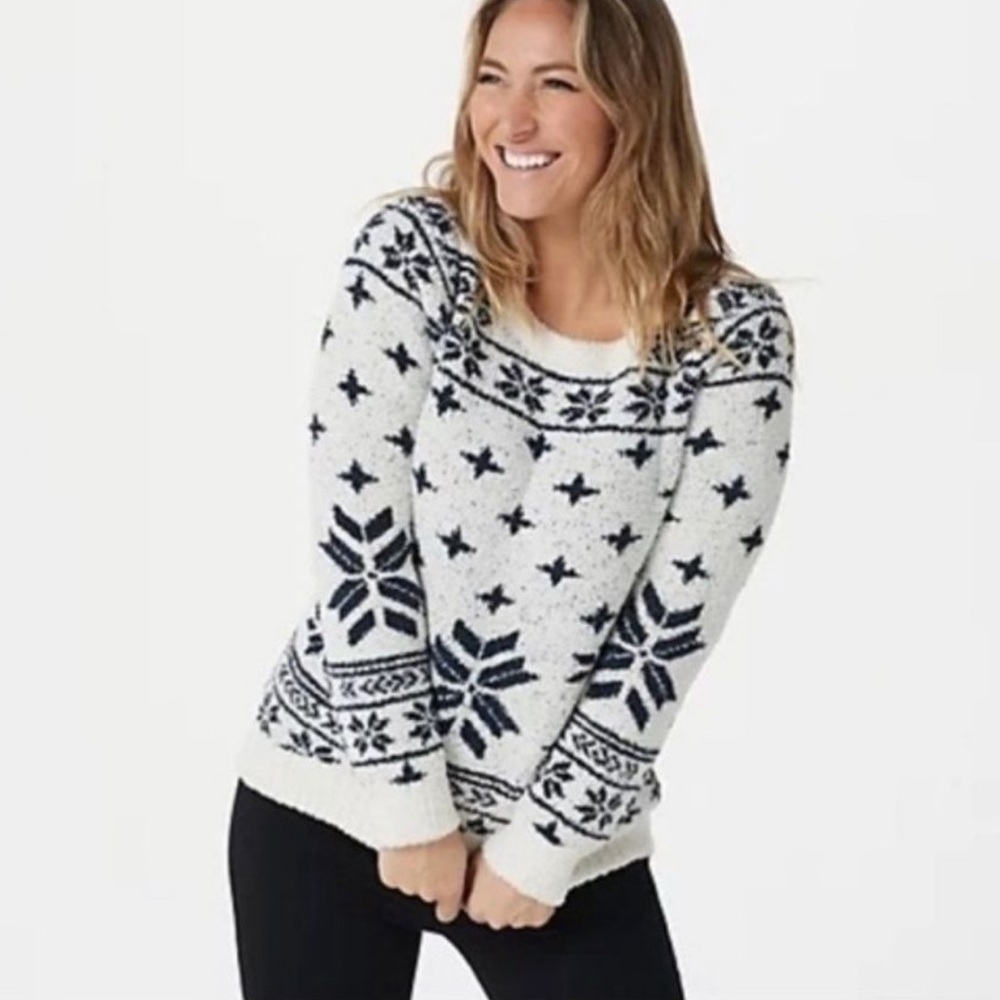 Barefoot Dreams Cozy Chic Seaside Crew Neck Sweater